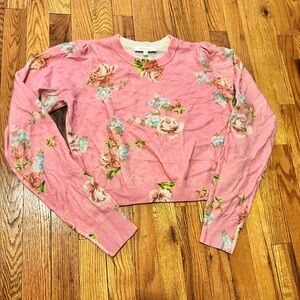 Favorite Daughter Pink Floral Cashmere Sweater